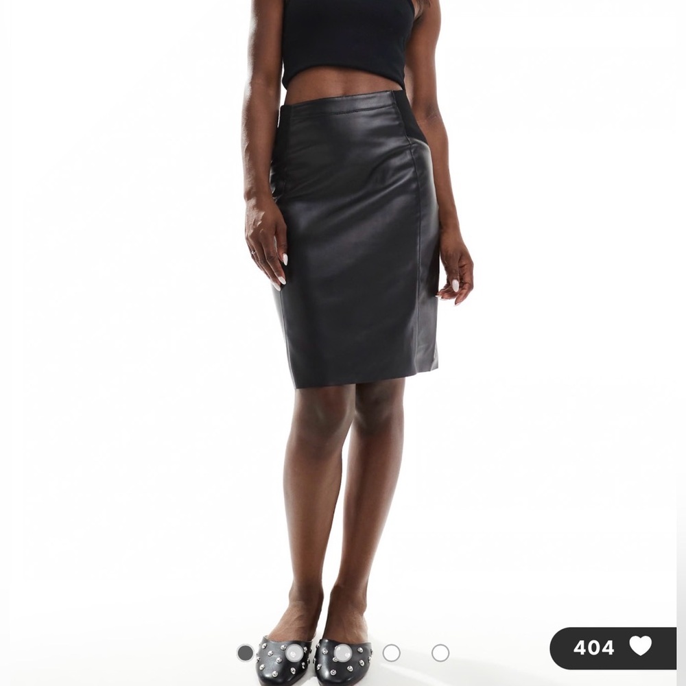 Faux Black Leather Skirt